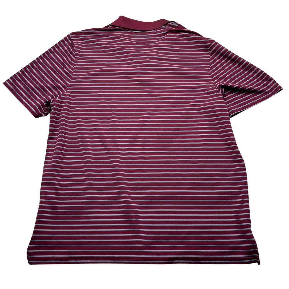 Under Armour HeatGear Mens 3XL Striped Polo SBurgundy‎ Grey Short Sleeve  #947